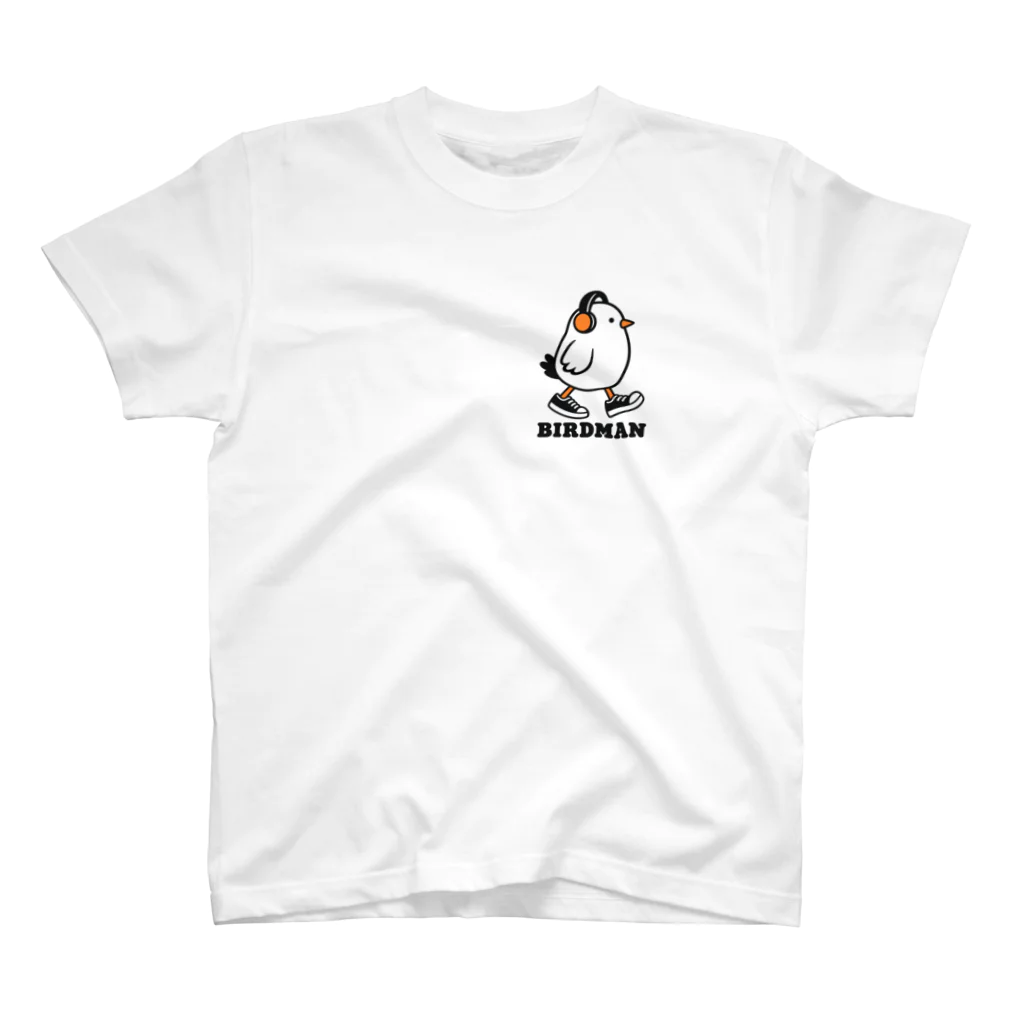 左胸に音楽ひよこを配置した白いTシャツの商品プレビュー